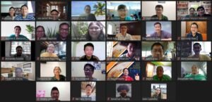 A group of people in a video chat.