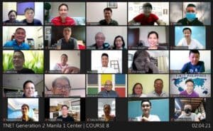 A group of people are shown in a video.