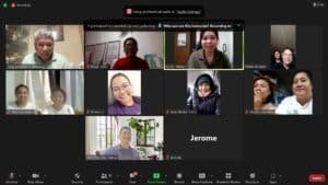 A group of people in zoom session.